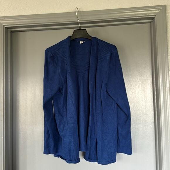 Croft & Barrow Blue Open Front Women's Cardigan Sweater Long Sleeve Sz 2XL - Picture 1 of 5